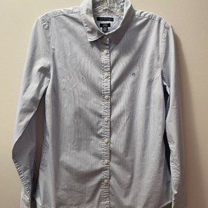 Tommy Hilfiger Women Long Sleeve Stripped Shirt Light Blue